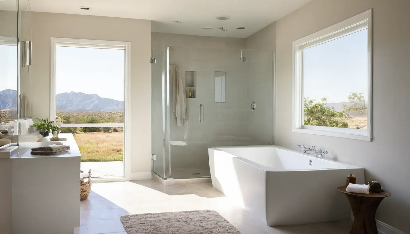 A local provider and a smiling homeowner reviewing a walk-in tub in a bright bathroom in Mission Viejo